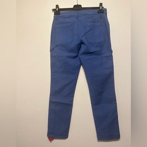 Anthropologie: Joie Madelia Slim Straight Linen blend blue cargo Pants size XS - Picture 4 of 9